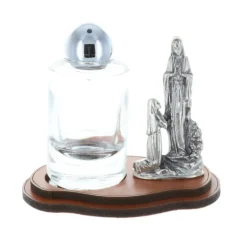 Palais du Rosaire Apparition de Lourdes argentée avec fiole d'eau de Lourdes 20 ml^ Cadre Religieux