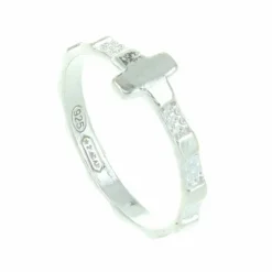 Palais du Rosaire Bague dizainier en Argent avec une croix^ Bague Dizainier | Bague Argent