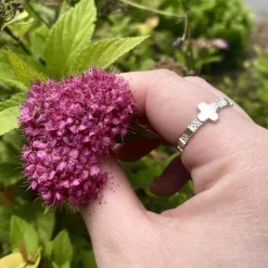 Palais du Rosaire Bague dizainier en Argent avec une croix^ Bague Dizainier | Bague Argent