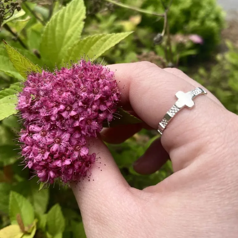 Palais du Rosaire Bague dizainier en Argent avec une croix^ Bague Dizainier | Bague Argent