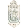 Palais du Rosaire Bénitier blanc de la Sainte Famille de 21cm en pierre et résine blanche^ Bénitier