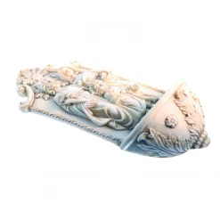 Palais du Rosaire Bénitier blanc de la Sainte Famille de 21cm en pierre et résine blanche^ Bénitier