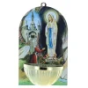 Palais du Rosaire Bénitier bois image Apparition de Lourdes 8,5 x 14,5 cm^ Bénitier