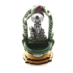Palais du Rosaire Bénitier de l'Apparition de Lourdes en résine verte^ Bénitier