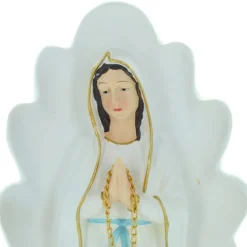 Palais du Rosaire Bénitier en résine avec le buste de Notre Dame de Lourdes 32cm^ Bénitier