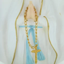 Palais du Rosaire Bénitier en résine avec le buste de Notre Dame de Lourdes 32cm^ Bénitier