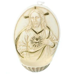 Palais du Rosaire Bénitier ovale du Sacré Coeur en résine 12cm^ Bénitier