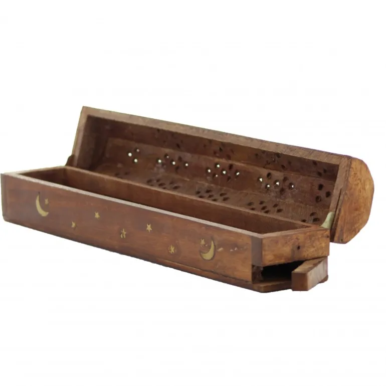 Palais du Rosaire Boite en bois pour encens cône ou bâtonnets 30cm^ Encensoir