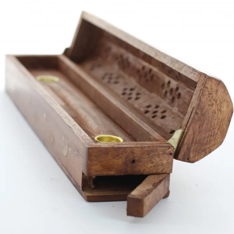 Palais du Rosaire Boite en bois pour encens cône ou bâtonnets 30cm^ Encensoir