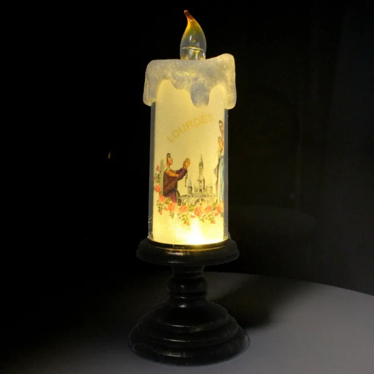 Palais du Rosaire Bougeoir Led de l'Apparition de Lourdes^ Bougie Électrique | Bougie De Dévotion