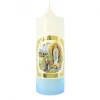 Palais du Rosaire Bougie blanche et bleue Apparition de Lourdes 6x15cm^ Bougie De Dévotion