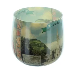 Palais du Rosaire Bougie de Lourdes parfumée à la rose dans un verre 8cm^ Bougie De Dévotion