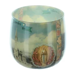 Palais du Rosaire Bougie de Lourdes parfumée à la rose dans un verre 8cm^ Bougie De Dévotion