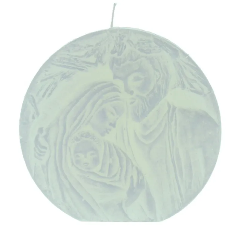 Palais du Rosaire Bougie de Noël blanche avec la Sainte Famille 11cm^ Bougie De Dévotion