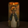 Palais du Rosaire Bougie LED décorative de la Vierge Miraculeuse^ Bougie Électrique | Bougie De Dévotion