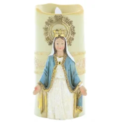 Palais du Rosaire Bougie LED décorative de la Vierge Miraculeuse^ Bougie Électrique | Bougie De Dévotion