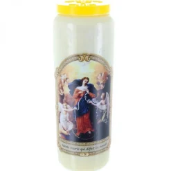 Palais du Rosaire Bougie Neuvaine de Marie qui défait les noeuds 17,5 cm^ Bougie Neuvaine