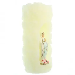 Palais du Rosaire Bougie Notre Dame de Lourdes en relief 5x15cm^ Bougie De Dévotion