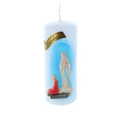 Palais du Rosaire Bougie religieuse cylindrique Apparition de Lourdes gravée 10 cm^ Bougie De Dévotion