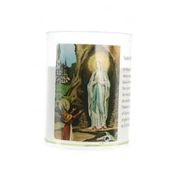 Palais du Rosaire Bougie veilleuse de Notre Dame de Lourdes avec prière^ Bougie De Dévotion