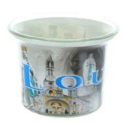 Palais du Rosaire Bougie votive avec un bougeoir décoré Lourdes 4cm^ Bougeoir