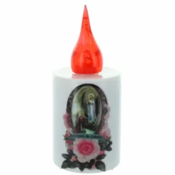 Palais du Rosaire Bougie votive de Notre Dame de Lourdes électrique à piles 11cm^ Bougie Électrique | Bougie Votive