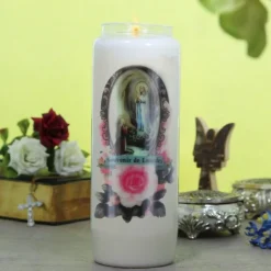 Palais du Rosaire 10 Bougies de Neuvaine Apparition de Lourdes 17,5 cm^ Bougie Neuvaine