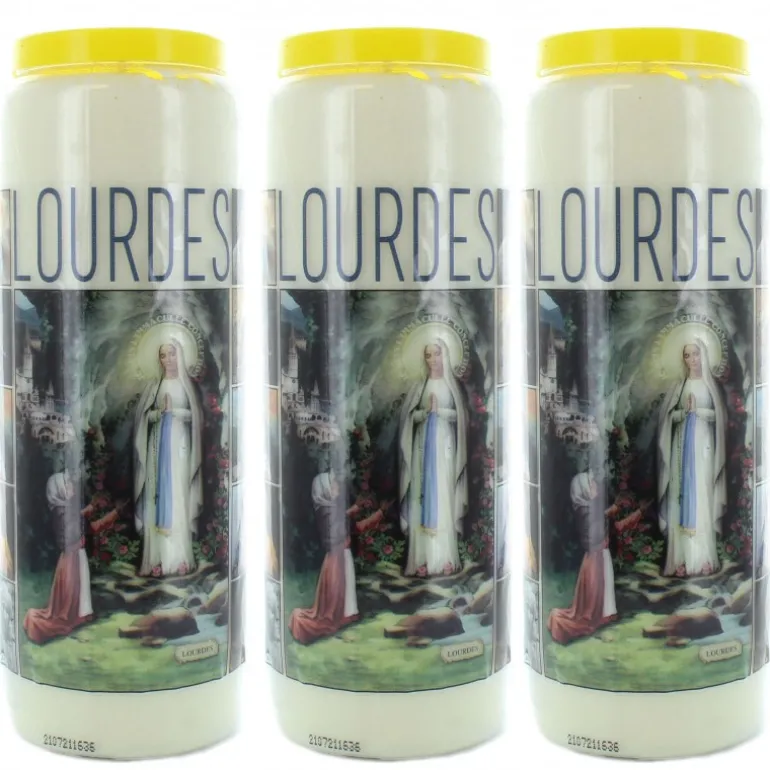 Palais du Rosaire 3 Bougies de neuvaine Apparition et Saints^ Bougie Neuvaine