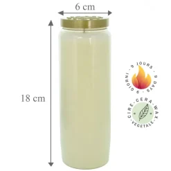 Palais du Rosaire 20 bougies de neuvaine blanches en cire végétale sans odeur^ Bougie Neuvaine