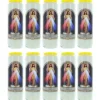 Palais du Rosaire 10 Bougies de Neuvaine Christ Miséricordieux 17,5cm^ Bougie Neuvaine