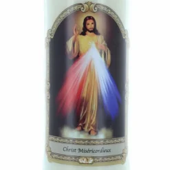 Palais du Rosaire 6 Bougies de Neuvaine Christ Miséricordieux 17,5cm^ Bougie Neuvaine