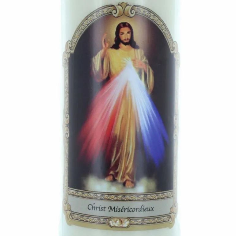 Palais du Rosaire 6 Bougies de Neuvaine Christ Miséricordieux 17,5cm^ Bougie Neuvaine