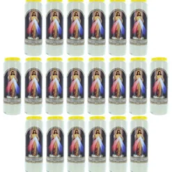 Palais du Rosaire 20 Bougies de Neuvaine Christ Miséricordieux 17,5cm^ Bougie Neuvaine