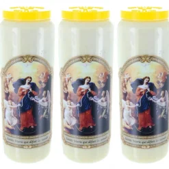 Palais du Rosaire 3 Bougies de Neuvaine de Marie qui défait les noeuds 17,5 cm^ Bougie Neuvaine