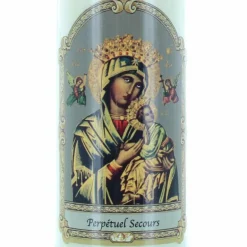 Palais du Rosaire 3 Bougies de Neuvaine de Notre Dame du Perpétuel Secours 17,5cm^ Bougie Neuvaine