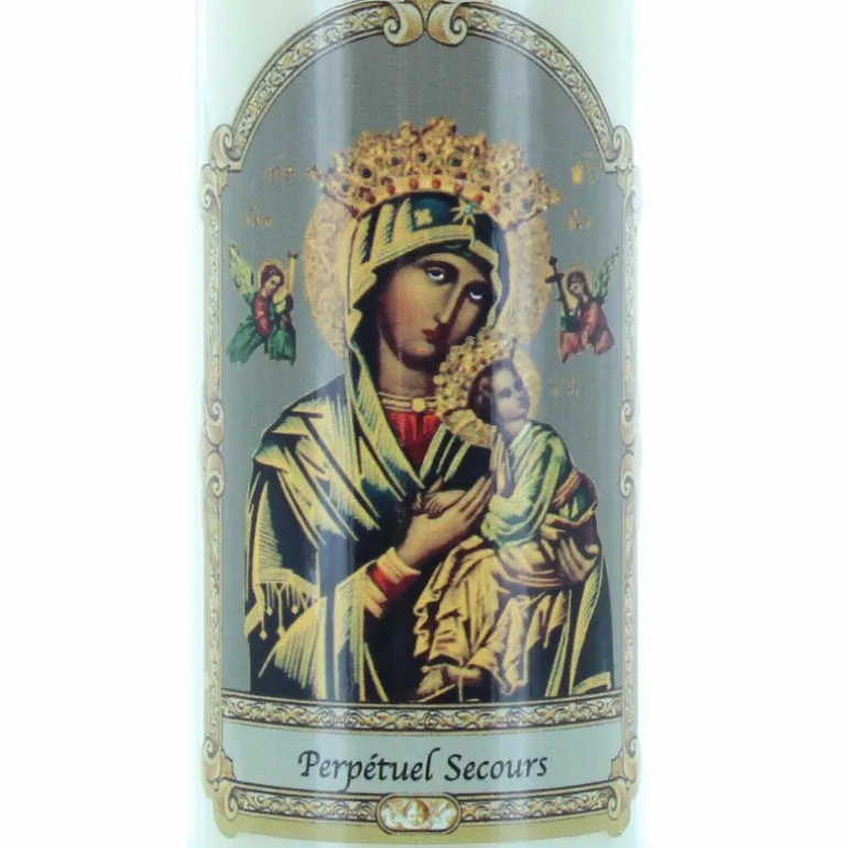 Palais du Rosaire 3 Bougies de Neuvaine de Notre Dame du Perpétuel Secours 17,5cm^ Bougie Neuvaine