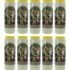 Palais du Rosaire 10 Bougies de neuvaine de Saint Joseph 17,5cm^ Bougie Neuvaine