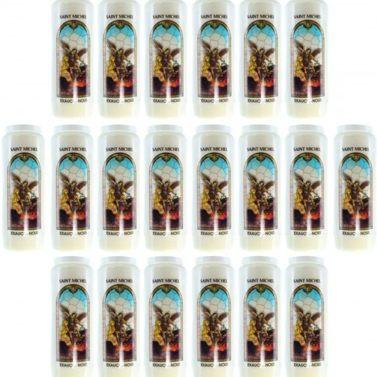 Palais du Rosaire 20 Bougies de Neuvaine de Saint Michel avec prières^ Bougie Neuvaine