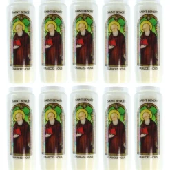 Palais du Rosaire 10 Bougies de Neuvaine de Saint Benoît avec prières^ Bougie Neuvaine