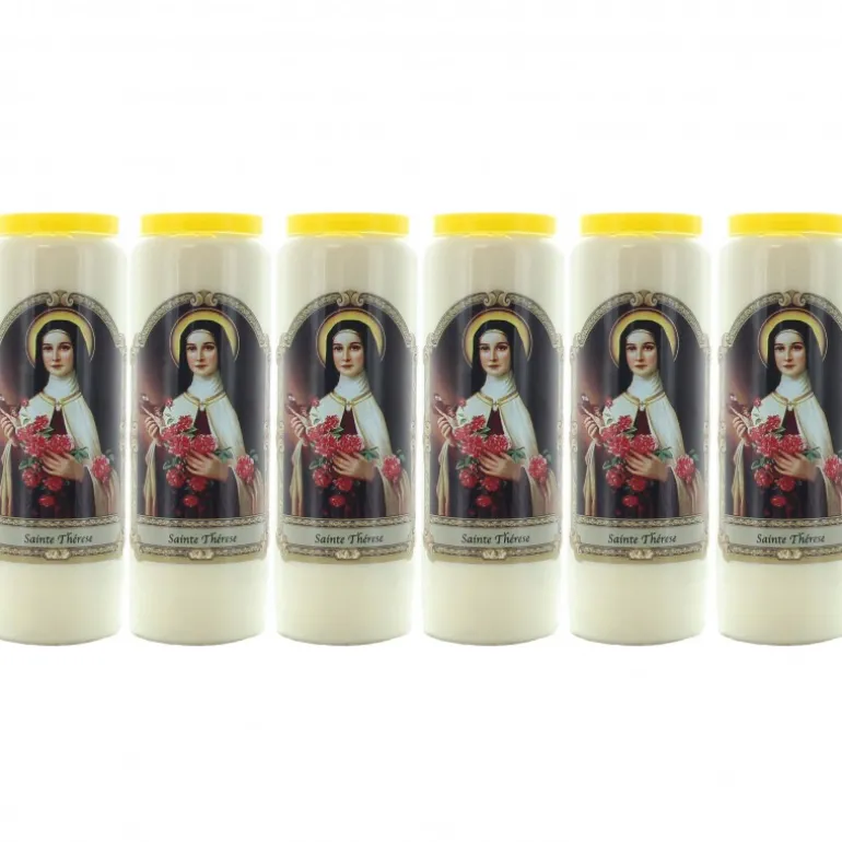 Palais du Rosaire 6 Bougies de Neuvaine Sainte Thérèse 17,5 cm^ Bougie Neuvaine