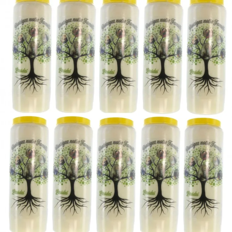 Palais du Rosaire 10 bougies Neuvaine Arbre de Vie protecteur 17,5cm^ Bougie Neuvaine