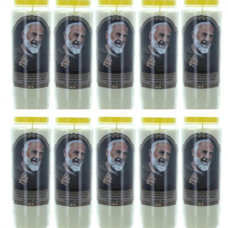 Palais du Rosaire 10 Bougies Neuvaine de Padre Pio 17,5cm^ Bougie Neuvaine