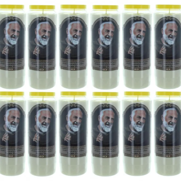 Palais du Rosaire 12 Bougies Neuvaine de Padre Pio 17,5cm^ Bougie Neuvaine