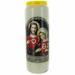 Palais du Rosaire 12 Bougies neuvaine les Coeurs Unis 17,5cm^ Bougie Neuvaine
