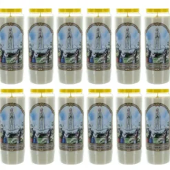 Palais du Rosaire 12 Bougies Neuvaine Notre Dame de Fatima 17,5cm^ Bougie Neuvaine