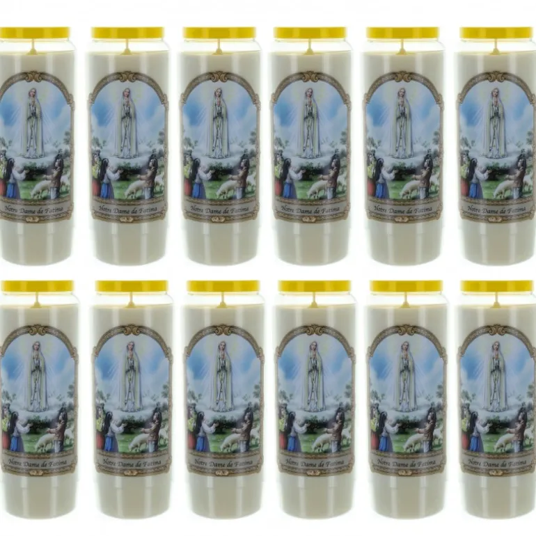 Palais du Rosaire 12 Bougies Neuvaine Notre Dame de Fatima 17,5cm^ Bougie Neuvaine