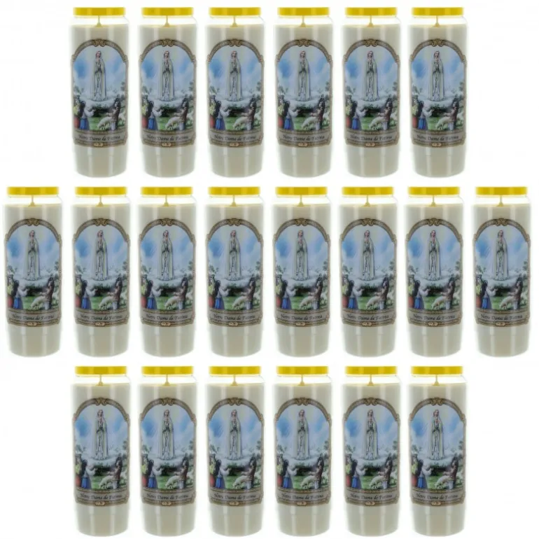 Palais du Rosaire 20 Bougies Neuvaine Notre Dame de Fatima 17,5cm^ Bougie Neuvaine