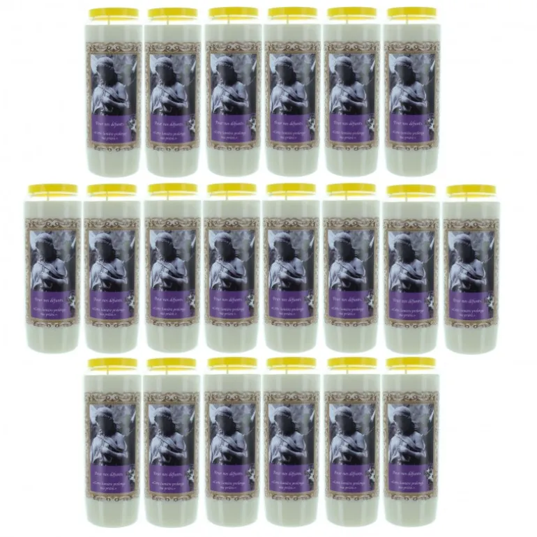 Palais du Rosaire 20 Bougies Neuvaine pour les Défunts 17,5cm^ Bougie Funéraire | Bougie Neuvaine