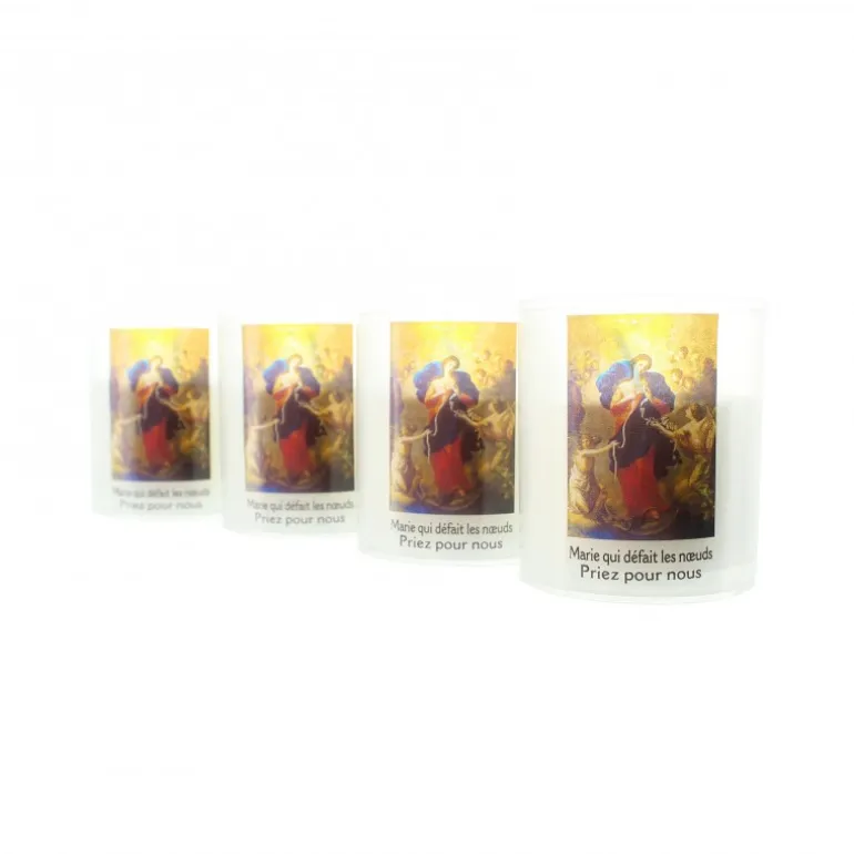 Palais du Rosaire 4 bougies votive de Marie qui défait les noeuds 6cm 20h^ Bougie Votive
