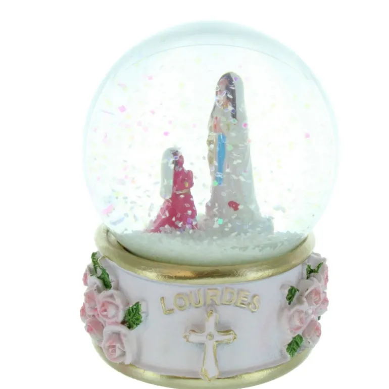 Palais du Rosaire Boule à neige avec l'Apparition de Lourdes diamètre 7cm^ Boule À Neige | Décoration De Noël